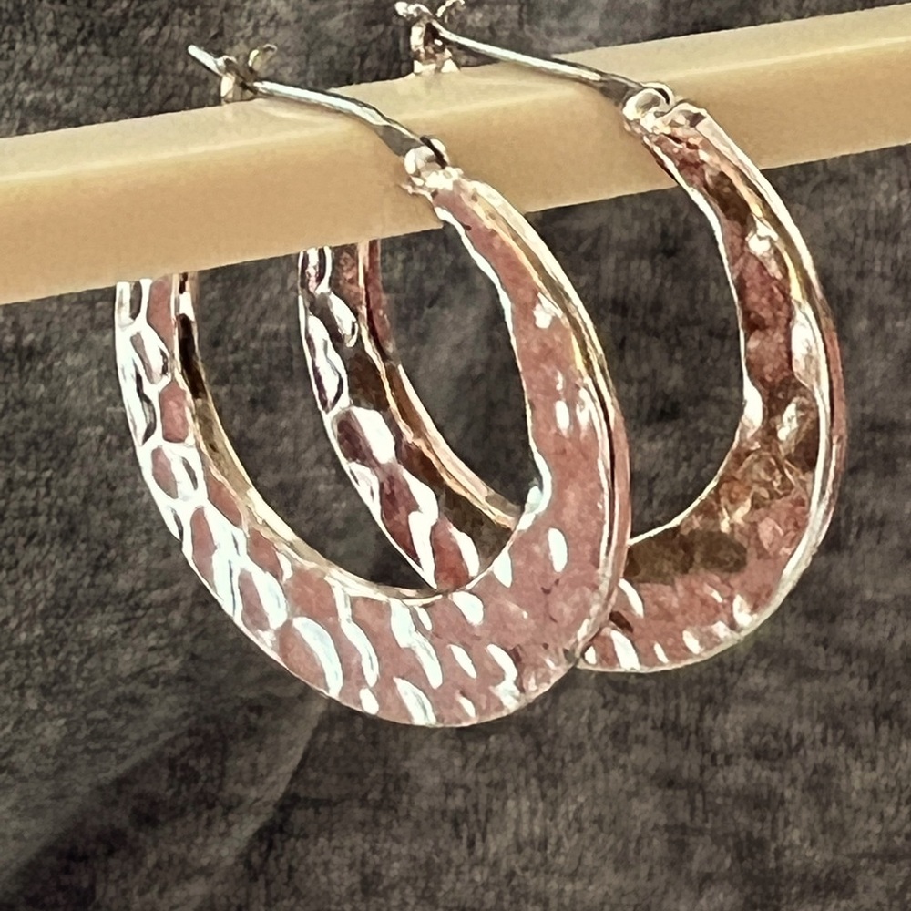 Hammered Silver Earrings